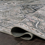 Alacati Ogee Medallion Washable Area Rug