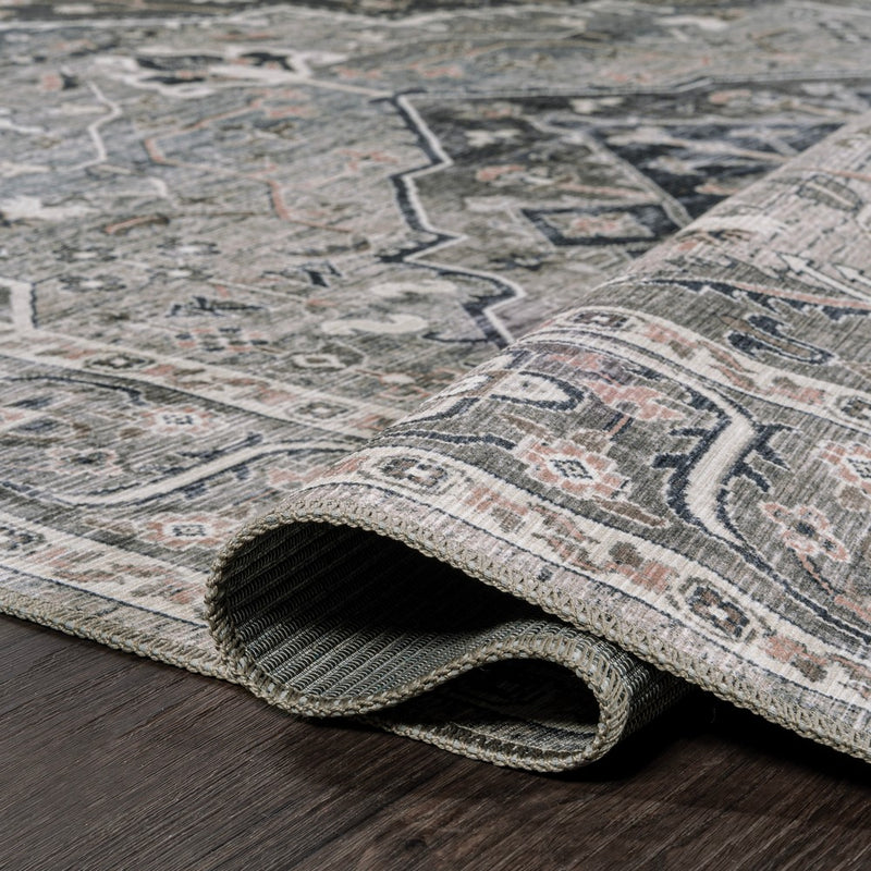 Alacati Ogee Medallion Washable Area Rug