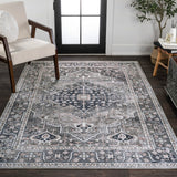 Alacati Ogee Medallion Washable Area Rug