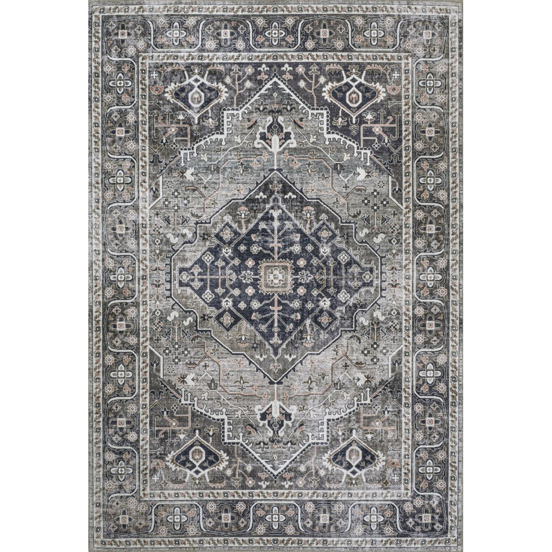 Alacati Ogee Medallion Washable Area Rug
