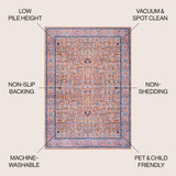 Kemer All-over Persian Washable Area Rug