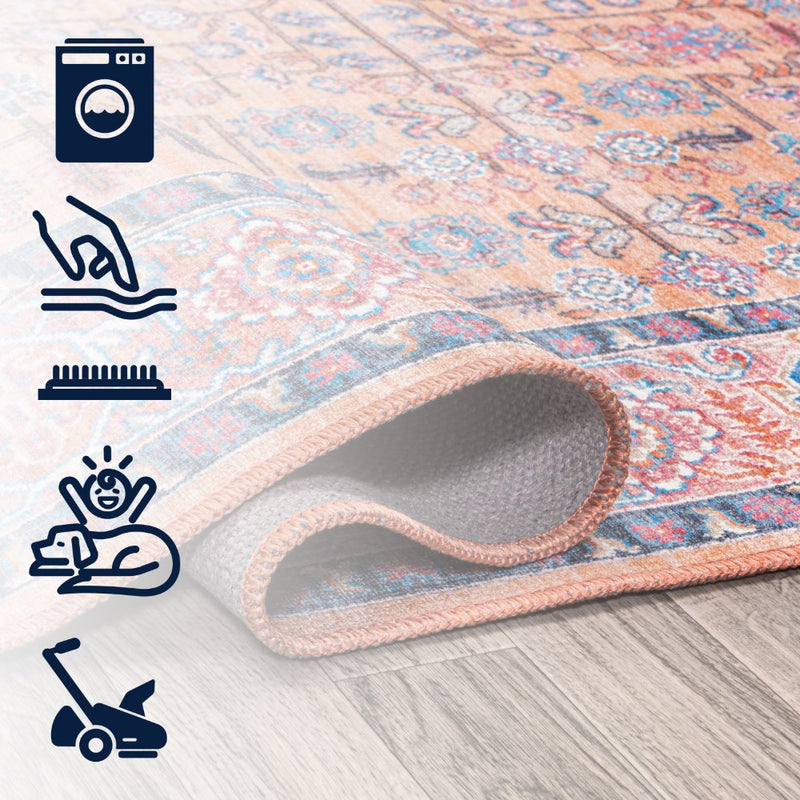 Kemer All-over Persian Washable Area Rug