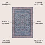 Kemer All-over Persian Washable Area Rug