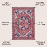 Cirali Ornate Large Medallion Washable Area Rug