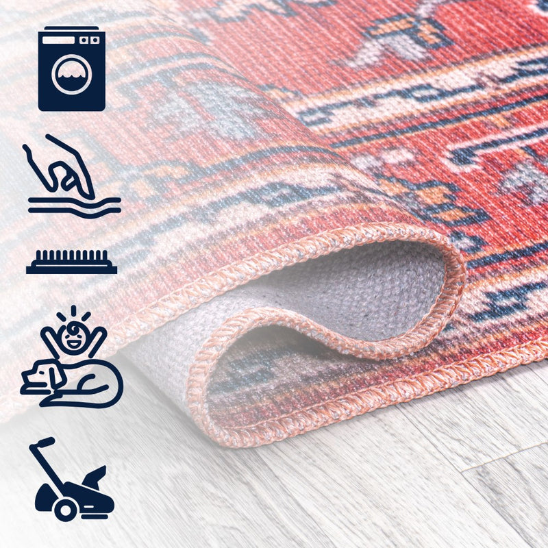 Cirali Ornate Large Medallion Washable Area Rug
