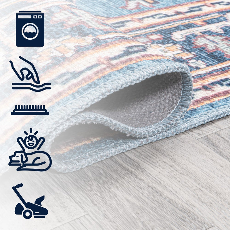 Cirali Ornate Large Medallion Washable Area Rug