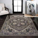 Cirali Ornate Large Medallion Washable Area Rug