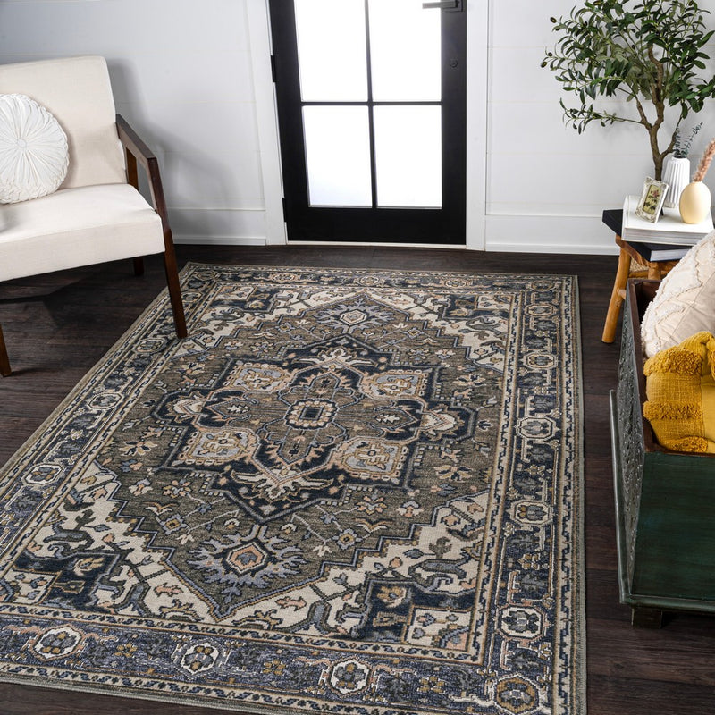 Cirali Ornate Large Medallion Washable Area Rug