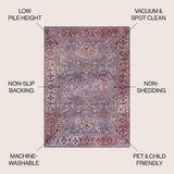 Victoria Ornate Persian All-over Washable Area Rug