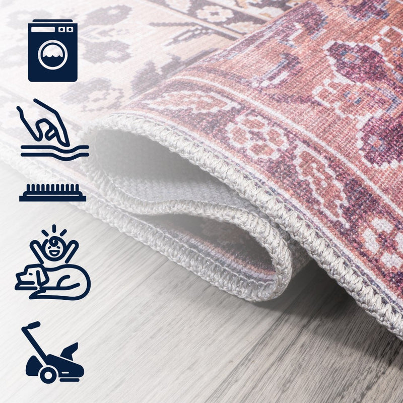 Victoria Ornate Persian All-over Washable Area Rug