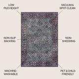Victoria Ornate Persian All-over Washable Area Rug