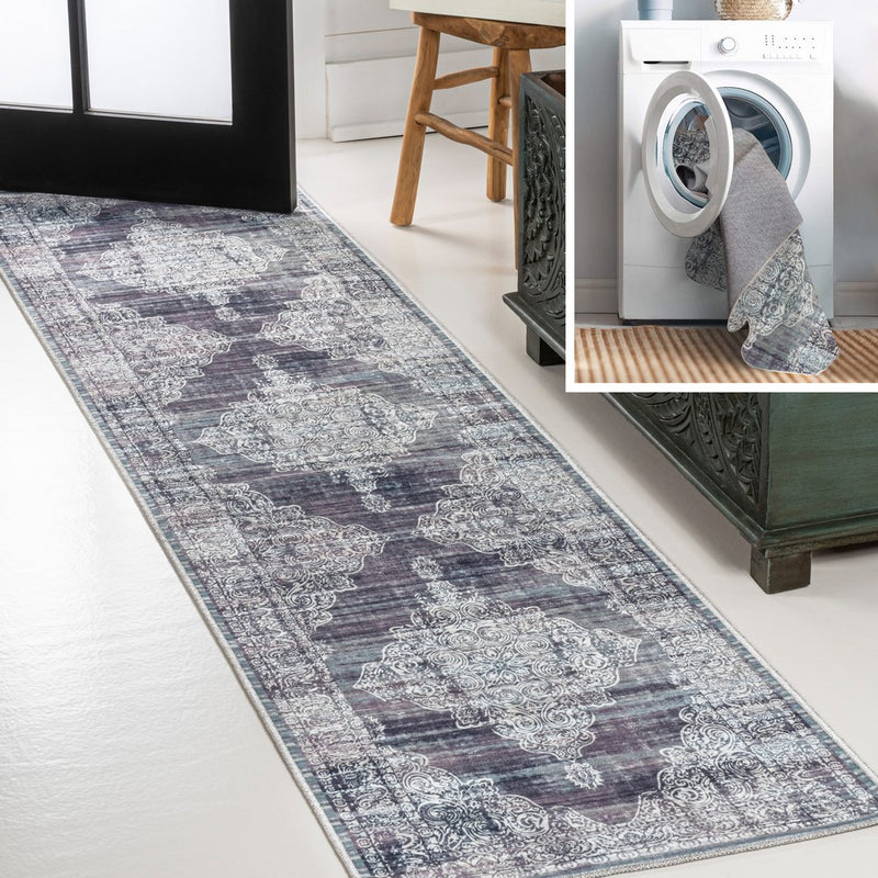 Regis Bohemian Medallion Washable Area Rug