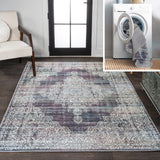 Regis Bohemian Medallion Washable Area Rug