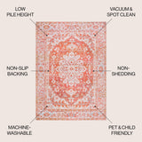 Asa Ornate Medallion Washable Area Rug
