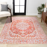 Asa Ornate Medallion Washable Area Rug