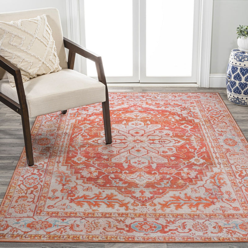 Asa Ornate Medallion Washable Area Rug