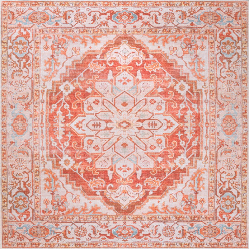 Asa Ornate Medallion Washable Area Rug