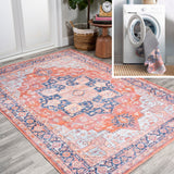 Maris Ornate Medallion Washable Area Rug