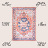 Maris Ornate Medallion Washable Area Rug