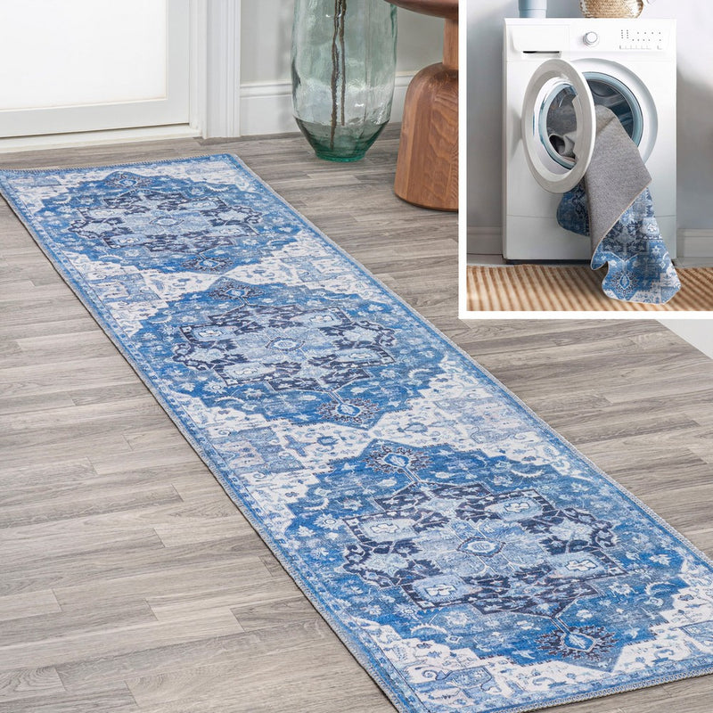 Maris Ornate Medallion Washable Area Rug