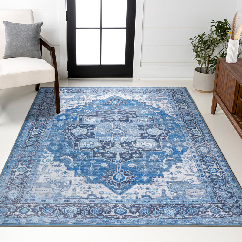 Maris Ornate Medallion Washable Area Rug