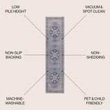 Maris Ornate Medallion Washable Area Rug