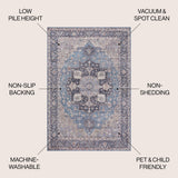 Maris Ornate Medallion Washable Area Rug