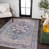 Maris Ornate Medallion Washable Area Rug