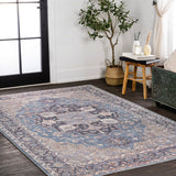 Maris Ornate Medallion Washable Area Rug