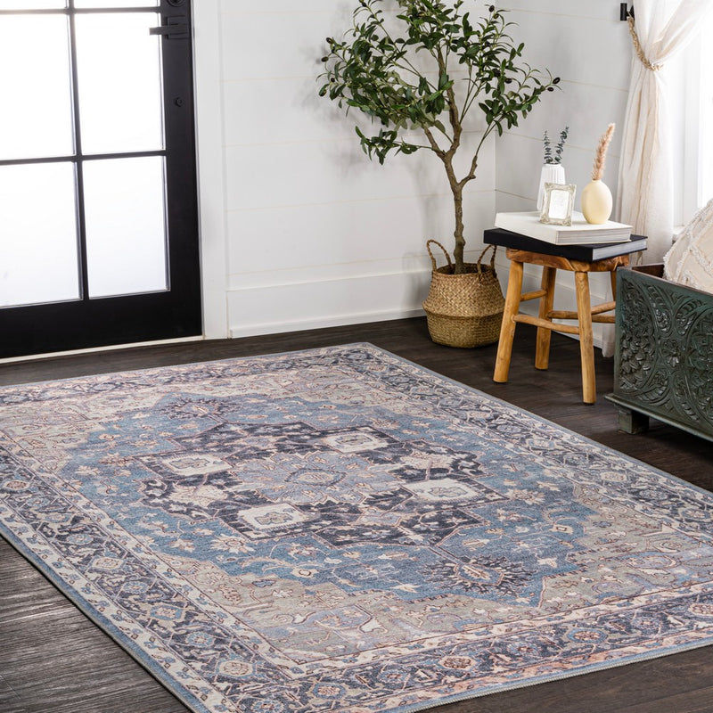 Maris Ornate Medallion Washable Area Rug