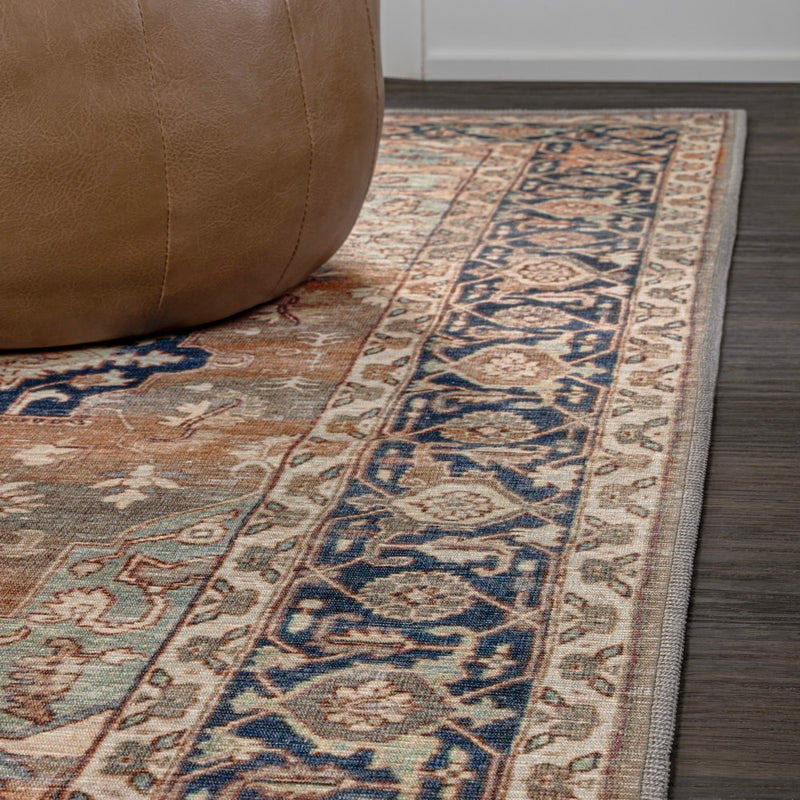 Maris Ornate Medallion Washable Area Rug