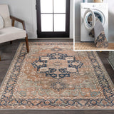 Maris Ornate Medallion Washable Area Rug