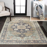 Maris Ornate Medallion Washable Area Rug
