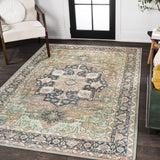 Maris Ornate Medallion Washable Area Rug