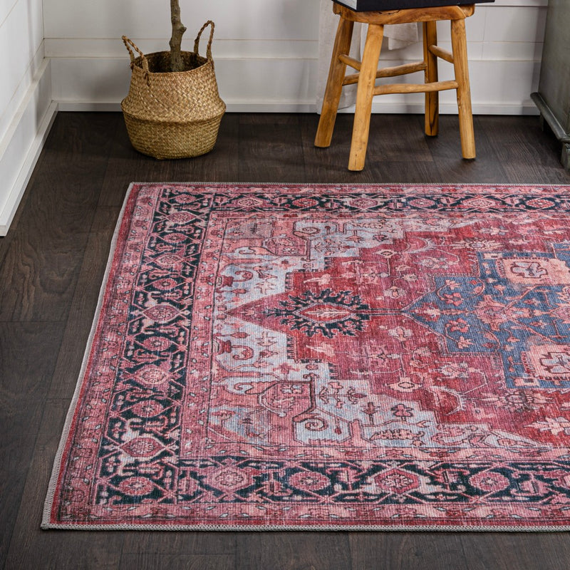Maris Ornate Medallion Washable Area Rug