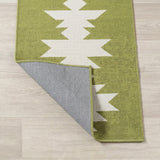 Chayton Minimalist Geometric Machine-washable Area Rug Moss/Cream / Runner / 2' X 8' – BACK