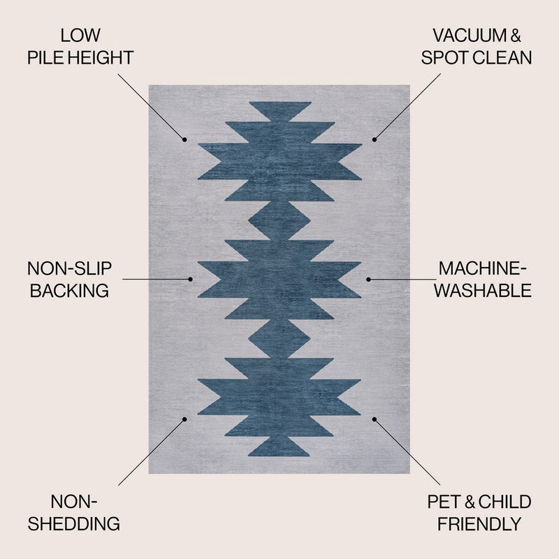 Chayton Minimalist Geometric Machine-washable Area Rug