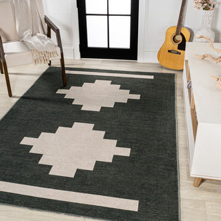 Adriel Geometric Tribal Medallion Machine-washable Area Rug