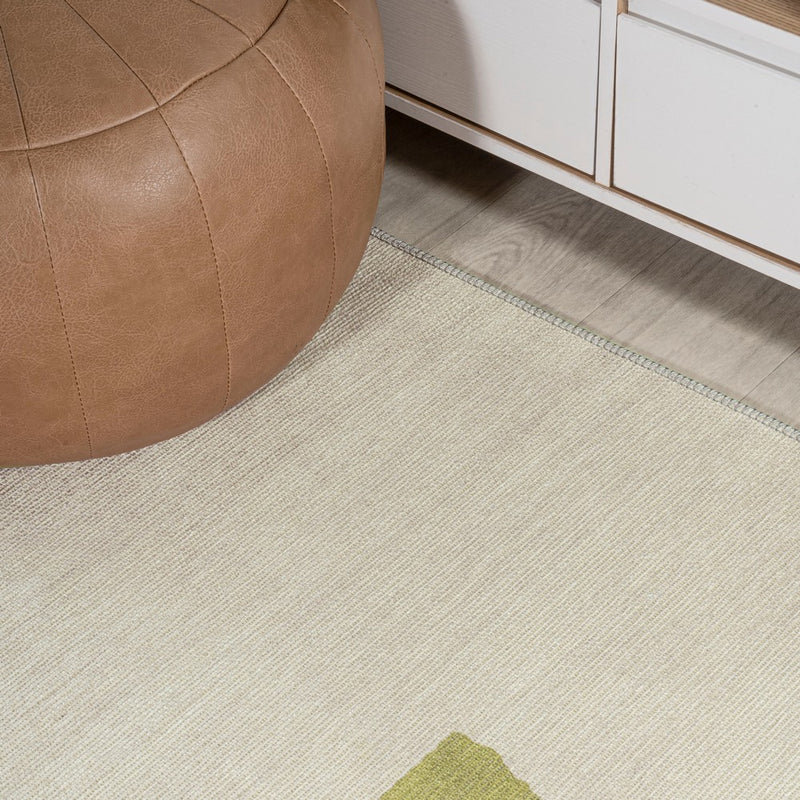 Luola Minimalist Geometric Machine-washable Area Rug