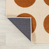 Cirkel Minimalist Geometric Dot Machine-washable Area Rug Cream/Rust / Runner / 2' X 8' – BACK
