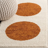 Cirkel Minimalist Geometric Dot Machine-washable Area Rug Cream/Rust / Runner / 2' X 8' – DETAIL