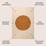 Cirkel Minimalist Geometric Dot Machine-washable Area Rug