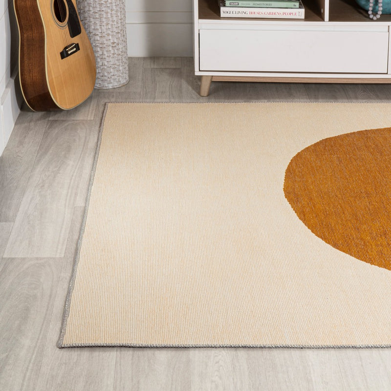 Cirkel Minimalist Geometric Dot Machine-washable Area Rug