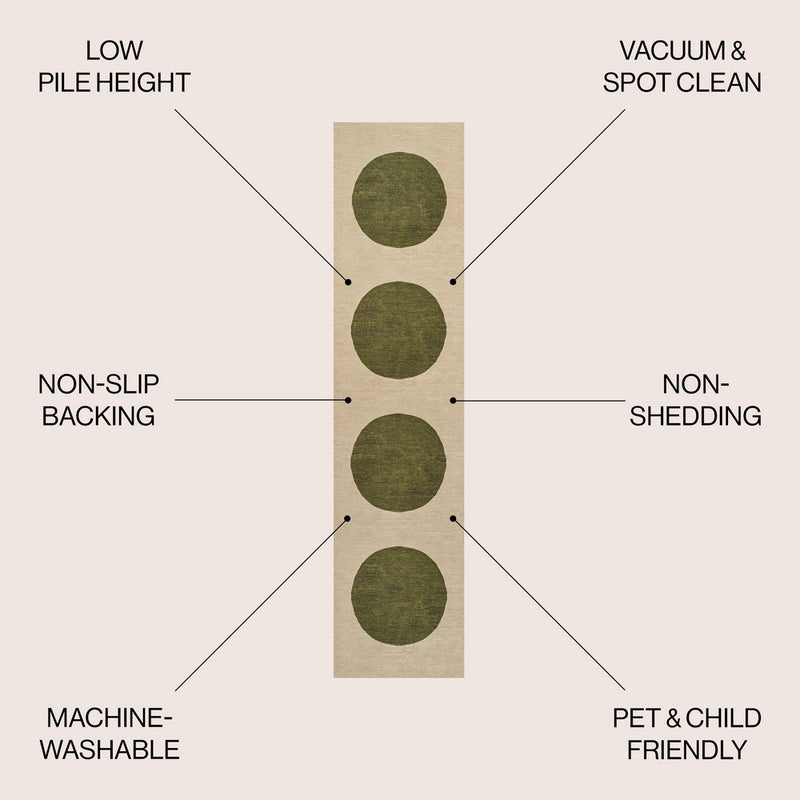 Cirkel Minimalist Geometric Dot Machine-washable Area Rug
