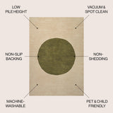 Cirkel Minimalist Geometric Dot Machine-washable Area Rug