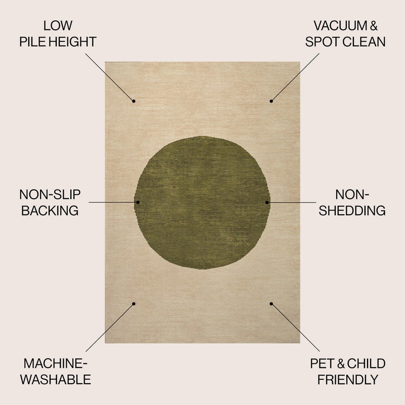 Cirkel Minimalist Geometric Dot Machine-washable Area Rug