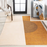 Demie Minimalist Graphic Circle Machine-washable Area Rug