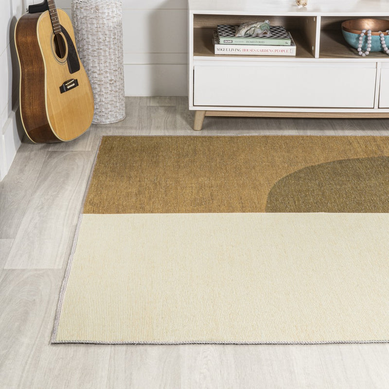 Demie Minimalist Graphic Circle Machine-washable Area Rug