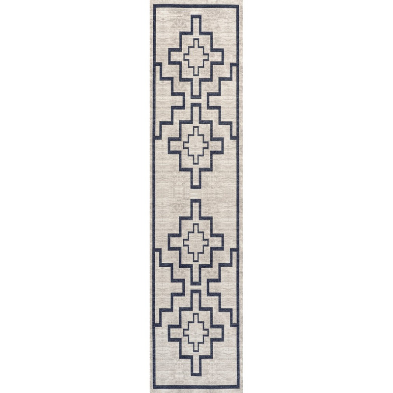 Ashkii Minimalist Medallion Machine-washable Area Rug