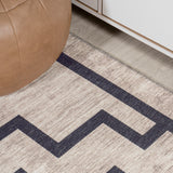 Ashkii Minimalist Medallion Machine-washable Area Rug